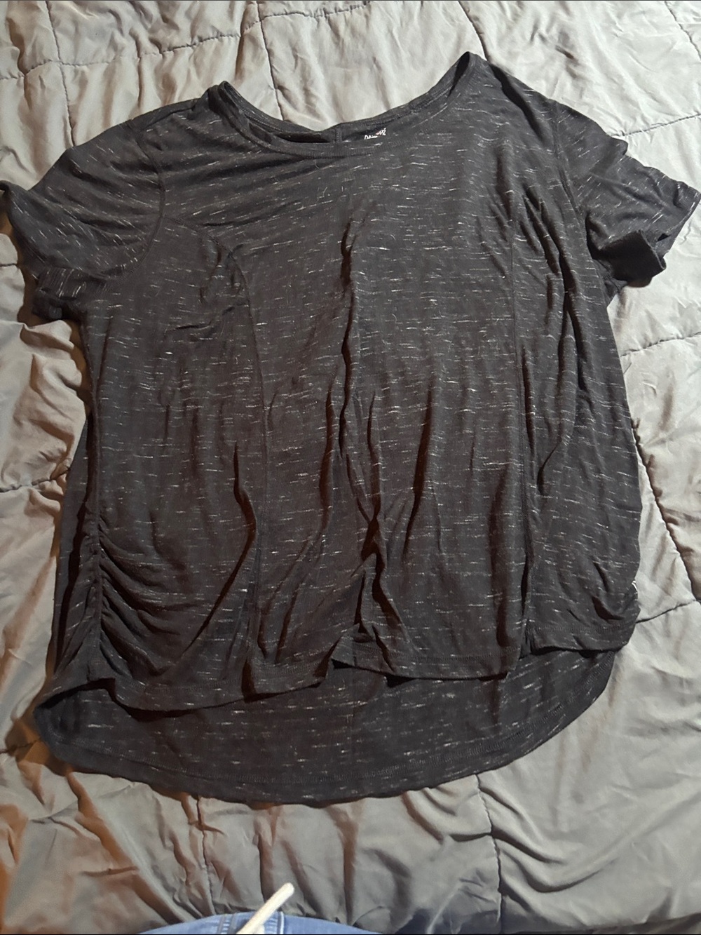 Danskin Charcoal Short-Sleeve Ruched Side Tee